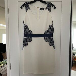 NEW Guess Celine White and Navy Dress Size 8